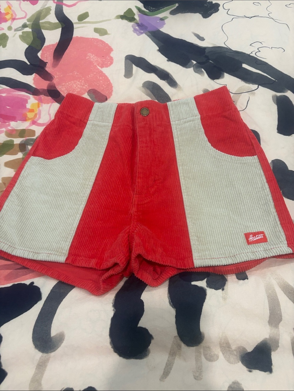 Hammies Retro Corduroy Short Shorts Red Blue 70s Style